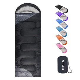 tuphen Camping Sleeping Bag for Adults Kids - 3-4 Seasons Warm Cold Weather - Waterproof Sleeping Bags for Hiking Backpacking Outdoor - Lightweight Summer Winter Packable Travel Gear