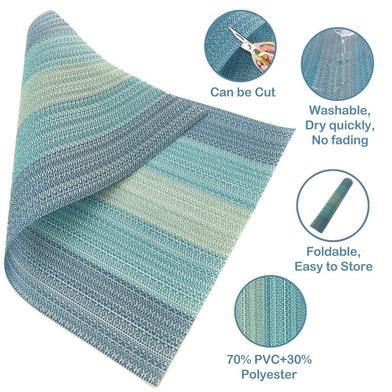 Placemats Set of 4 for Dining Table, Washable Woven Vinyl