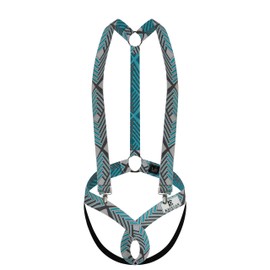IYUNYI - Arnés elástico para hombre, con junta tórica, disfraz de club, accesorios, Azul, Medium