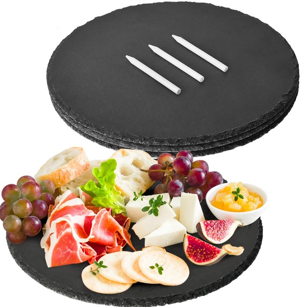 MAPRIAL 11 x 11 In 4 Pack Slate Cheese Boards,