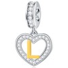 18K Gold-Plated Letter Charms Initials A to Z Necklace Pendant,
