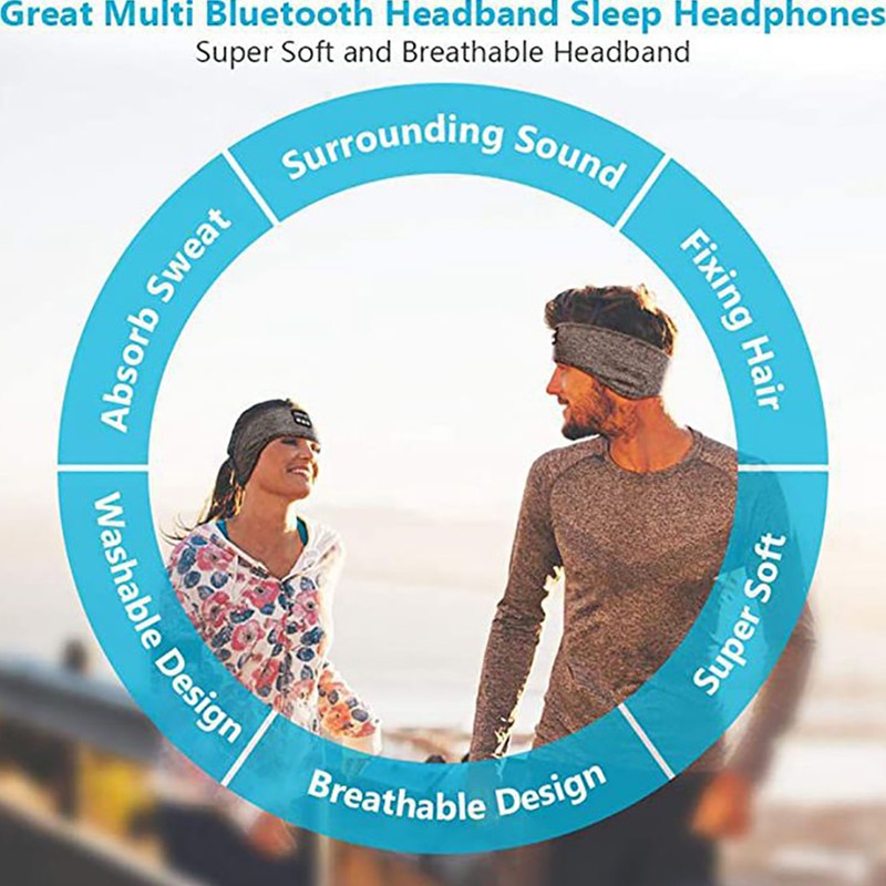 Sleep Headphones BT Headband Soft Sleeping Wireless Music Sport Headbands
