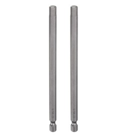 HARFINGTON 2pcs H6.0 Hex Head Drill Bit Wrench 6mm Metric Flat Tip 1/4" Hex Shank 300mm (12") Long Magnetic Hexagonal Screw Driver Socket Industrial Screwdriver Power Bits