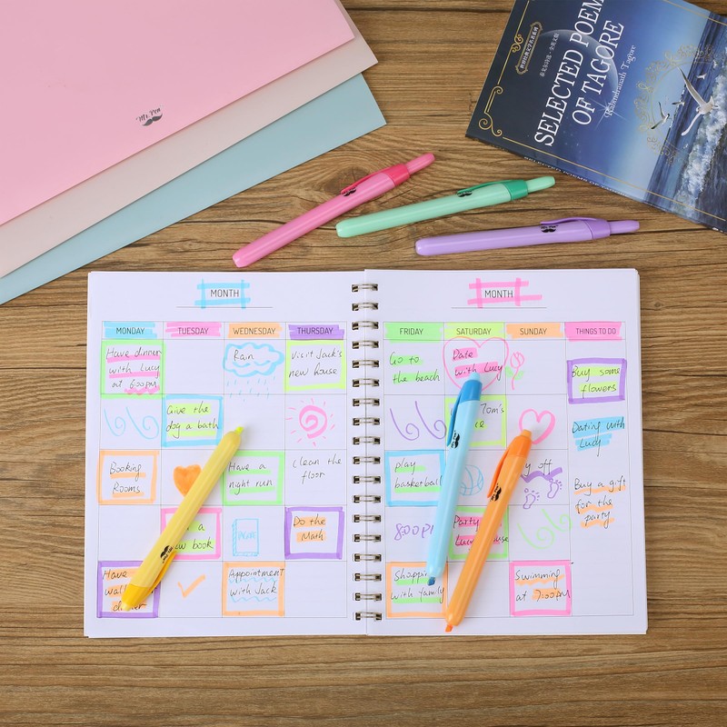 Mr. Pen- Colorful Highlighters Set, 6 Pack, Assorted Colors, Retractable