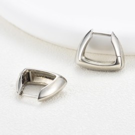 Gold Chunky Hoop Earrings for Women Girls, 14K White Gold Plated Large Thick Hoop Lightweight Hypoallergenic Earrings Jewellery Gifts for Birthday Wedding