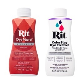 Rit DyeMore 7 Oz. Synthetic Liquid Fiber Dye for Clothing, Décor, and Crafts – Racing Red with Color Fixative
