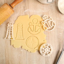 Decorative 3D "Maritime" Cookie Cutters Made of Organic Plastic Dishwasher Safe (Maritime Set of 3)