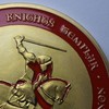 Large Masonic Knights Templar 24ct Gold Coin with Red Enamel.