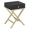 Bowery Hill End Table in Black and Brass