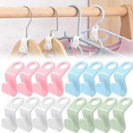 40 Counts Hanger Connector Hooks for Clothes Storage，Space - Saving Organizer，Space Saver Hangers，Hangers Accessory for Light Hanging, Colors Sent Randomly, Clotheshanger, Spacesaving Hanger Connection Hook