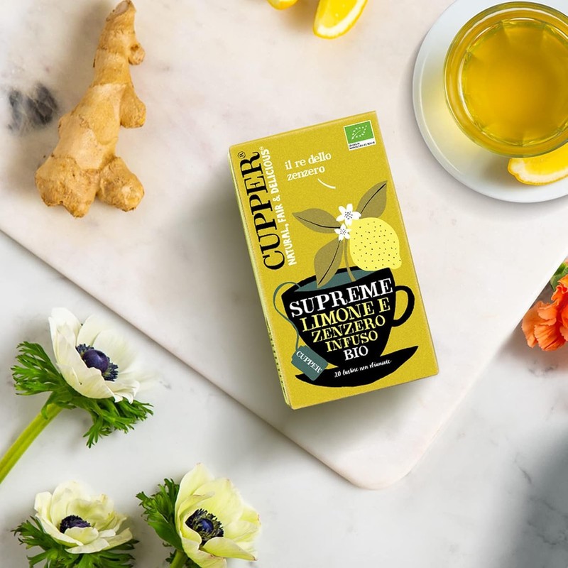 CUPPER Infuso Biologico Limone e Zenzero, Ingredienti da Agricoltura Biologica,