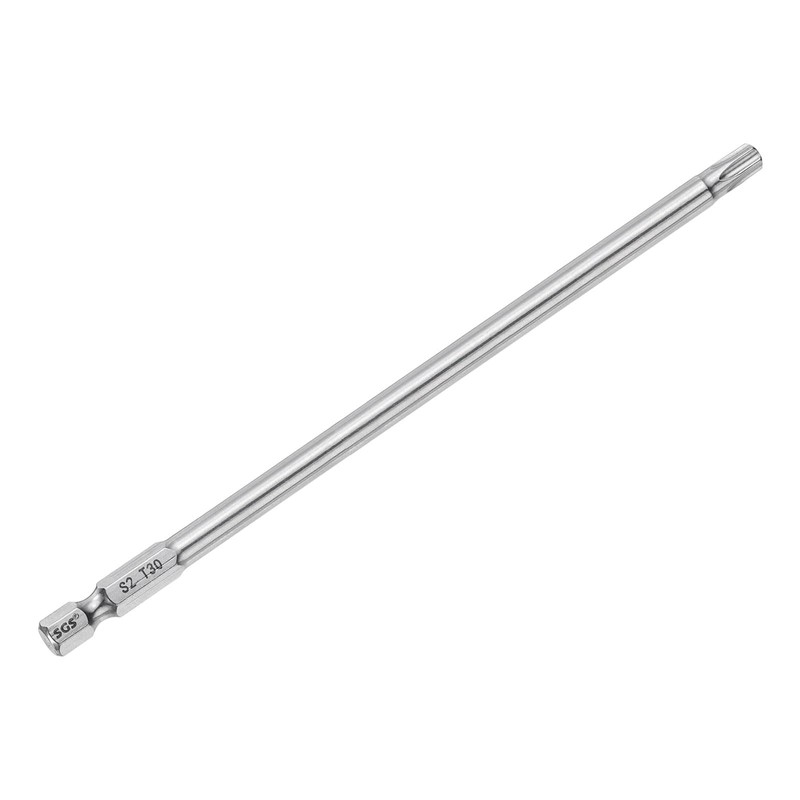 HARFINGTON T30 Torx Bit 1/4" Hex Shank 6" Long S2