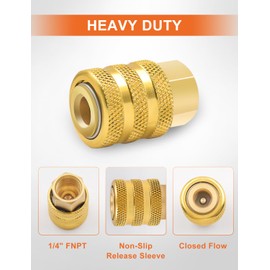 SAFELIFE Air Chuck 2 Pack Closed Flow Tire Air Chuck Lock On 1/4 FNPT Quick Connect