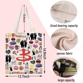 ENSIANTH BTVS Inspired Gift Vampire Slayer Movie Lover Tote Bag Buffy Vampire Fans Gift BTVS Merchandise Buffy Tote Bag (Buffy bag CA)