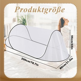 Mosquito Net Travel, 200 x 80 x 56 cm Mosquito Net Pop Up with Storage Bag, Foldable Portable Mosquito Net Travel, Mosquito Net Bed for Backyard of Camping Parks to Effectively Prevent Mosquitoes