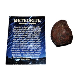 Fossils, Meteorites, & More Moroccan Stony Meteorite Chondrite Genuine 96.1 Grams w/Color Card #14639 6o