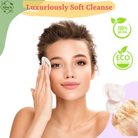 Hima'la Reusable Makeup Remover Pads 10 Pcs with Washable Laundry Bag | Bamboo Reusable Make Up Remover Pads - Eco Friendly Soft & Gentle Reusable Cotton Pads Makeup Remover | All Skin Types