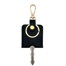 KARENSKEYS Leather Key Sleeve, Broken Car Key Loop Replacement, Stylish Key Cover for Women Men (A, Black)