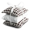 Swiss pine cushions, each with 9 x 9 cm, brown/white/white,