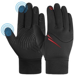 AYPOW Children's Winter Cycling Gloves, Thermal Fleece Lining, Non-Slip Touchscreen Running Gloves, Windproof, Waterproof, Outdoor Sports Gloves, Boys Girls Running Riding, 4-12 Years (XL)