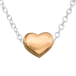 Laimons – Necklace – Women – 925 Sterling Silver – Rosé-Gold-Plated Heart – 45cm