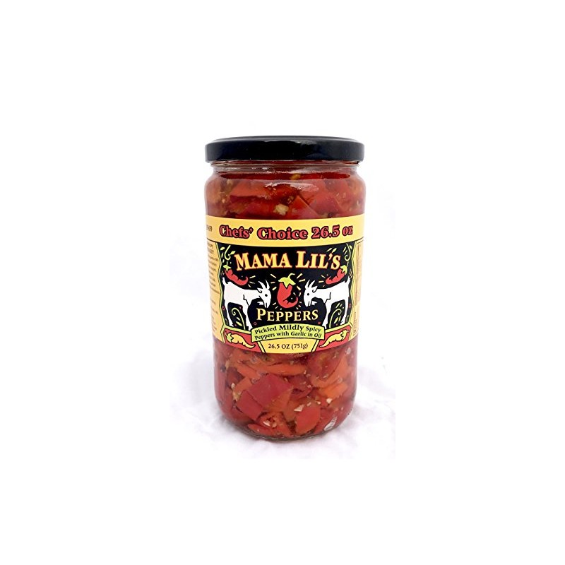 Mama Lil's Original Mild Goathorn Peppers, Large Jar (26.5 oz)