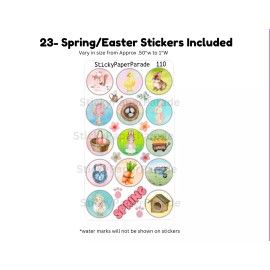 Homemade Spring/Easter Planner Stickers #110 / Planner Stickers  / Spring Easter Stickers