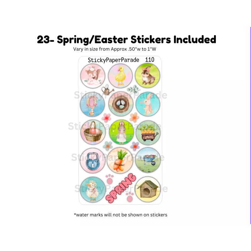 Homemade Spring/Easter Planner Stickers #110 / Planner Stickers  / Spring Easter