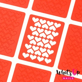 Whats Up Nails - Heart Lines Nail Stencils Stickers Vinyls for Nail Art Design (2 Sheets, 24 Stencils Total)