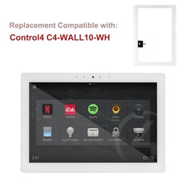 SWARK New Touch Screen Glass Digitizer Replacement for Control4 C4-WALL10-WH 10.1inch Touchscreen Front Glass Panel with Repair Tools (with Frame,NO LCD Display)