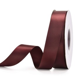 YAMA Cinta de satén de doble cara – 7/8 pulgadas 25 yardas para rollo de cinta de regalo, Burgundy, 7/8" 25yds, 1