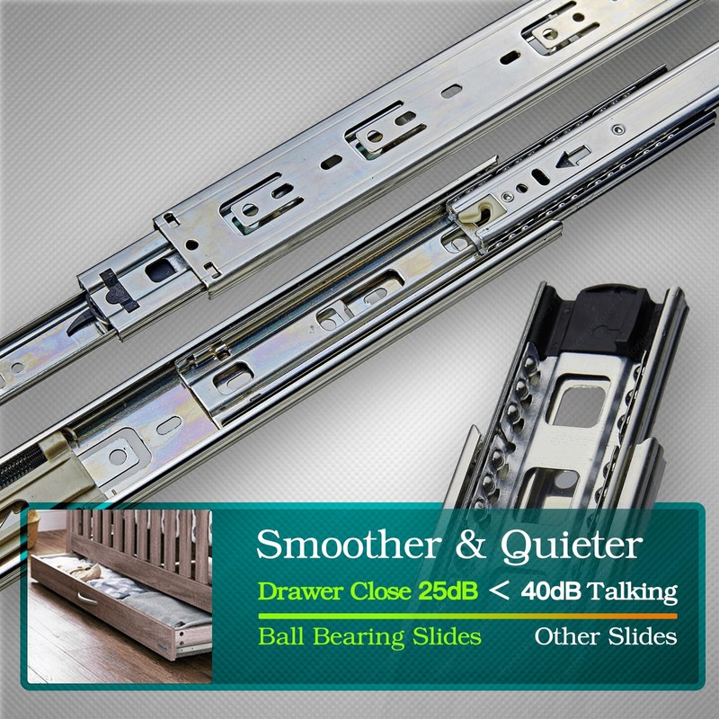 2 Pairs Full Extension Ball Bearing Drawer Slides 10 12