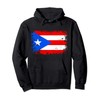 Flagge von Puerto Rico Pullover Hoodie, black
