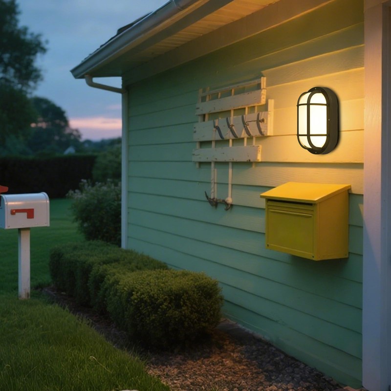 MULANDI Bulkhead Light Fixture with CCT（3000K-4000K-5000K） Selectablet - Glass Diffusers