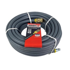 Primefit NPL14050C 1/4in x 50 Foot Premium Rubber Push Lock Air Hose with Coupler and Plug