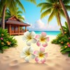4Pcs White and Pink Hawaiian Frangipani Plumeria Clips and Barrettes