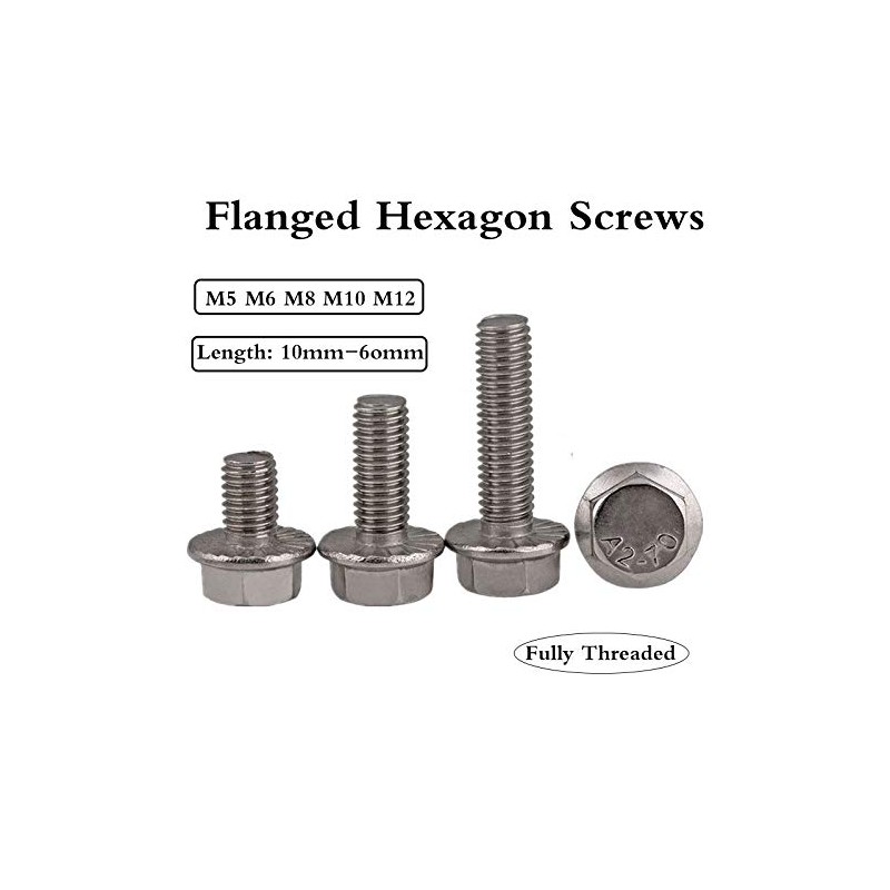 Stainless Steel Flanged Hex Head Bolts Flange Hexagon Screws