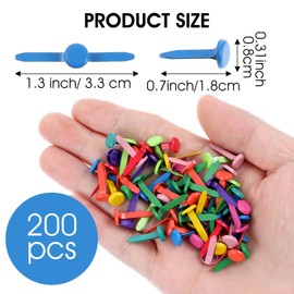 200 PCS Multicolor Paper Fasteners, Mini Brads brads Paper Fasteners Brass Paper Fasteners, Metal Brass Fasteners, Split Pin for Paper Crafts, Scrapbooking, DIY Projects, Office Supplies