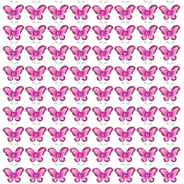 AUEAR, paquete de 100 mariposas con purpurina de alambre de