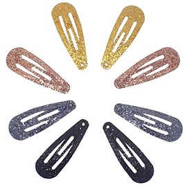 Topkids Accessories Small Mini Metal Hair Snap Clips Little Kids Toddler Baby Girls Children Women Clips Cute Clip Slides Gift Sectioning Clips Bendies Sleepies 3cm / 1.2" (8pc Gold Tones)