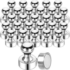 GOOLADA Pack of 56 Fridge Magnets,Silver Magnets for Whiteboard,Strong Push Pin Magnets,Refrigerator Magnets, Map Magnets for Adults Office Home Kitchen Classroom
