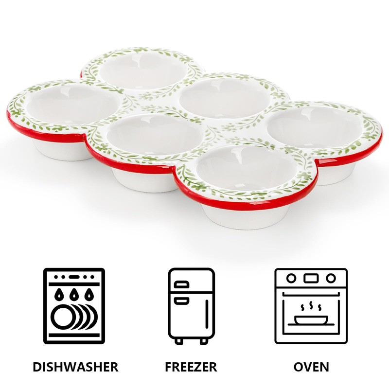 Hiceeden 2 Pack Ceramic Muffin Pans, 6 Cup Non-Stick Muffin
