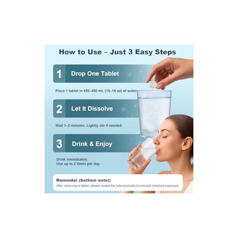Hydrogen Water Tablets with Magnesium – 8 PPM H2 Molecular