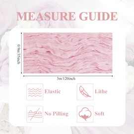 Asee'm Cheesecloth Table Runner Spring Easter 120 Inches Blushing Pink Boho Gauze Cheese Cloth Runner 10FT Rustic Sheer Table Runners for Wedding Baby Shower Holiday Party Decoration