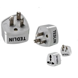 4 Pack of TEDLIN Universal Travel Plug Adapter US/Canada to 3 Pin Grounded Type I Plug for Australia, China, Argentina, Fiji and New Zealand and more