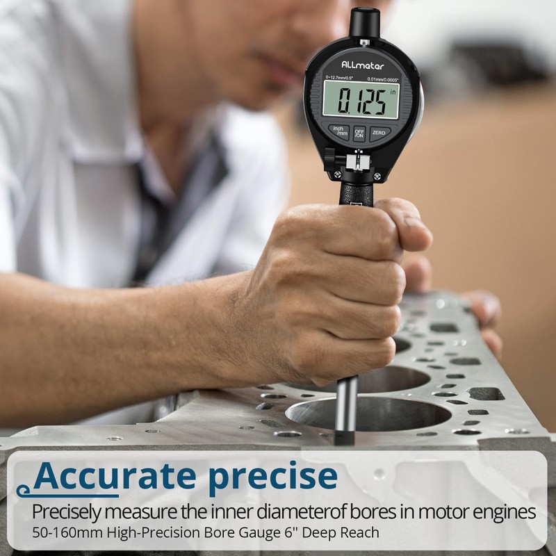 ALLmeter Digital Bore Gauge 50-160mm (2-6") - 0.01mm Precision Internal