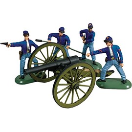 W. Britain American Civil War 52109 Union 10 Pound Parrot Cannon with 4 Man Crew 1:32 Scale Plastic