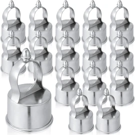 Therwen 16 Pack Chain Link Fence Loop Cap for 2-1/2" (fits 2-3/8" OD) Fence Post, 1-5/8" Rail Tube Eye Top Cap, Aluminum Chain Link Parts, Outdoor Rail Fencing Repair Hardware