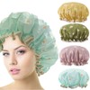 Gorro de Ducha Mujer 4 Piezas, Gorros para Regadera, Gorros
