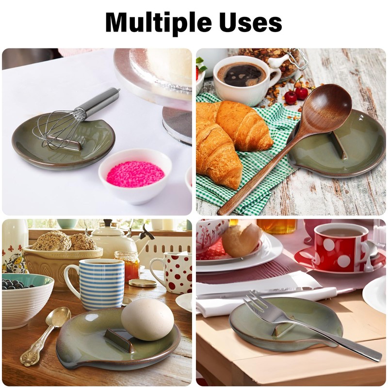 Egg Cracker & Spoon Holder, Spoon Rest for Kitchen, Ceramic